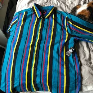 Bluenotes Mens Striped Twill Pocket Shirt